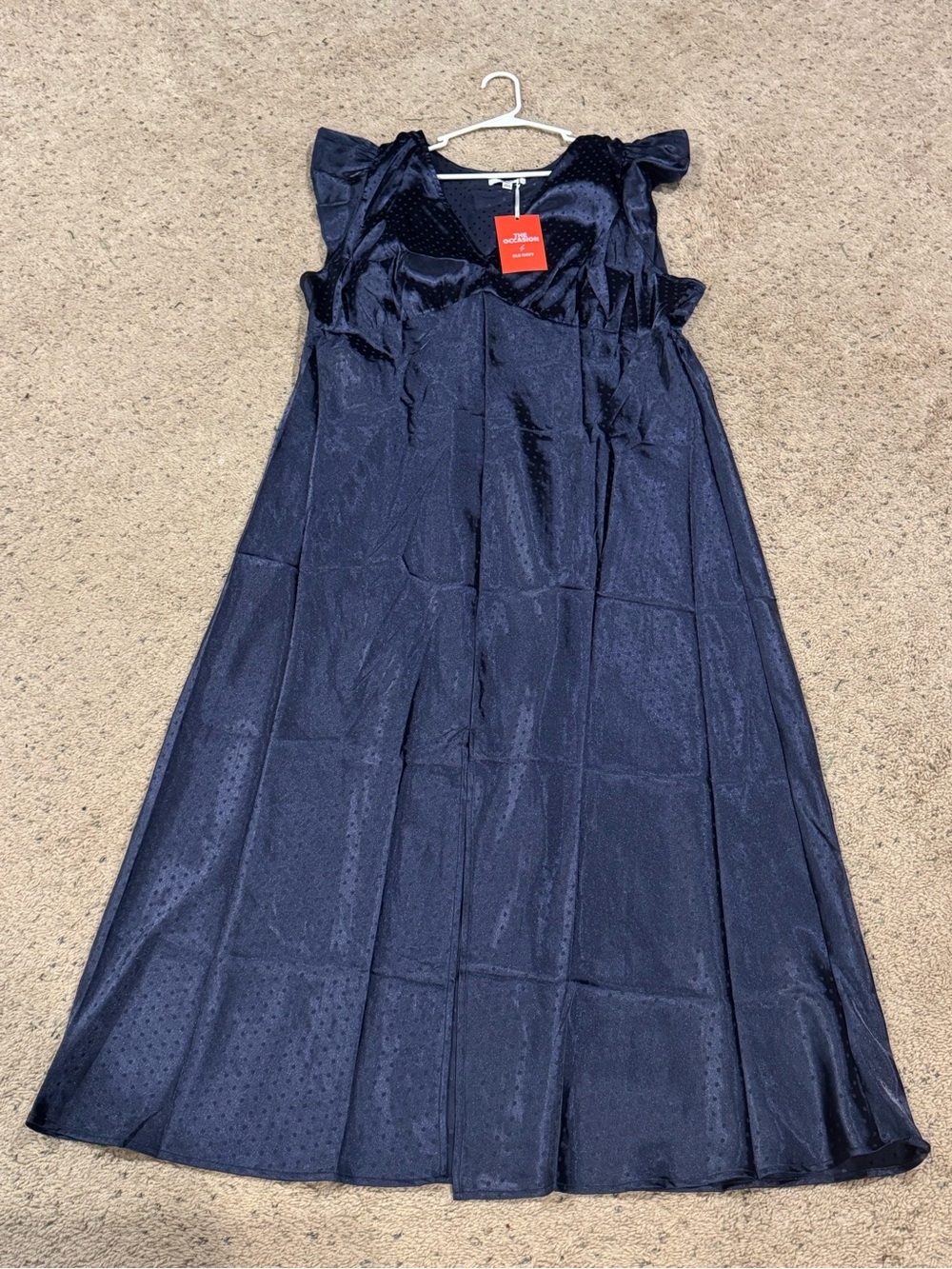 Old Navy Dark Navy Maxi Dress with Ruffle Sleeves